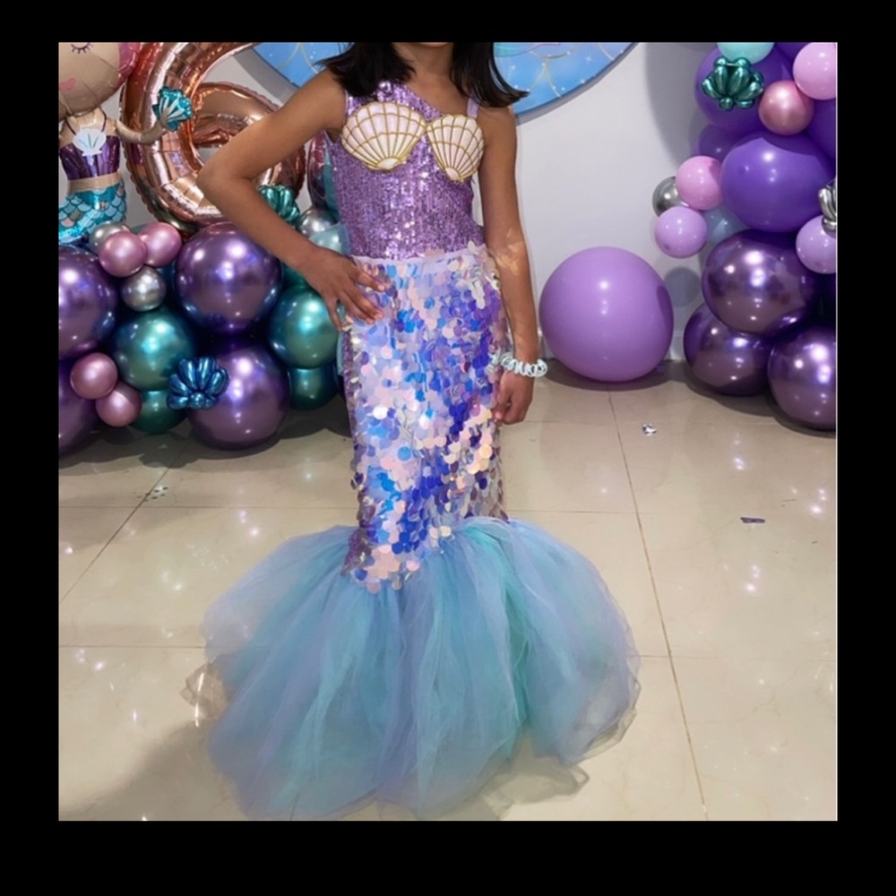 Mermaid Sequin Dress with Tulle Skirt